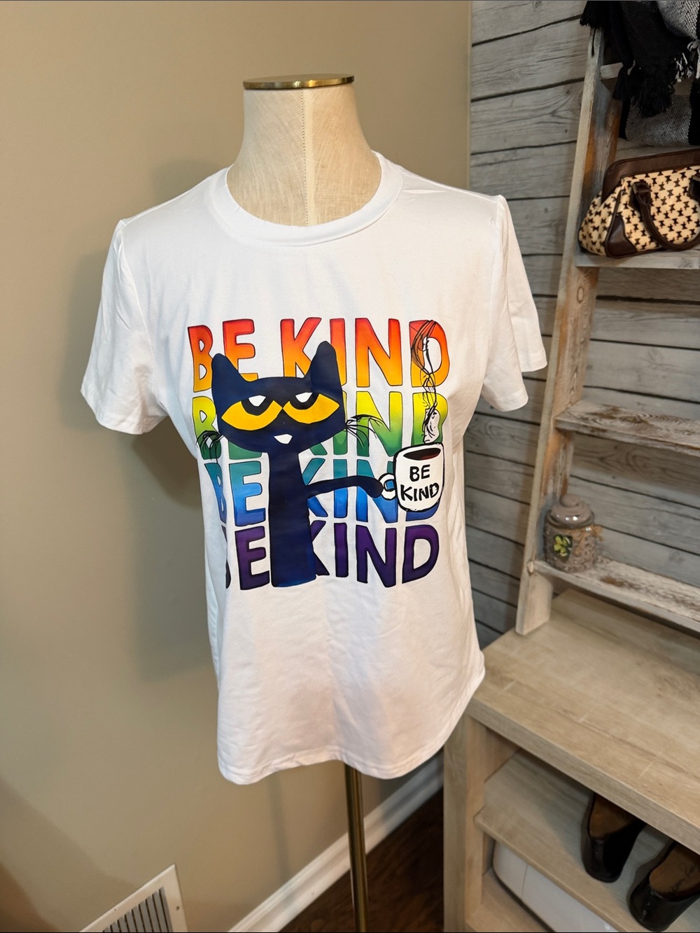 Pete the Cat Graphic Tee with Rainbow Print